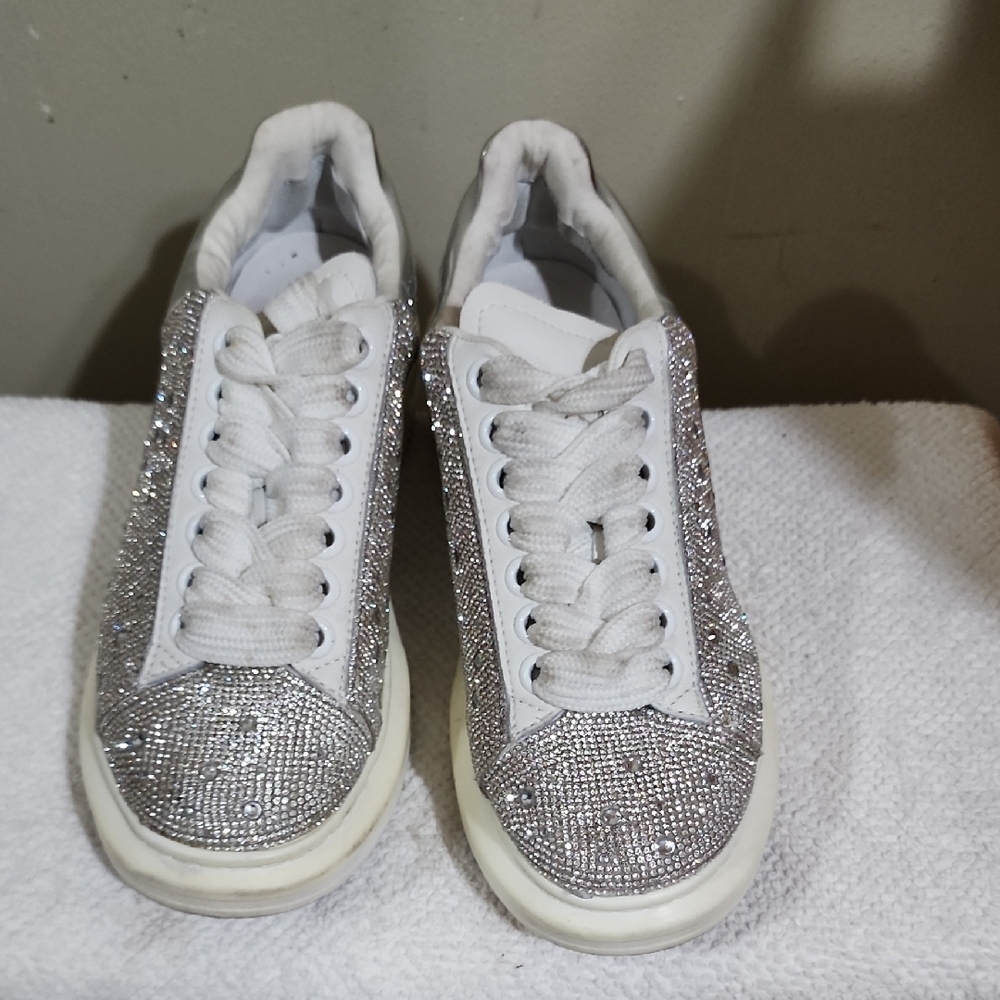Silver Glitter Women's Sneakers STEVE MADEN